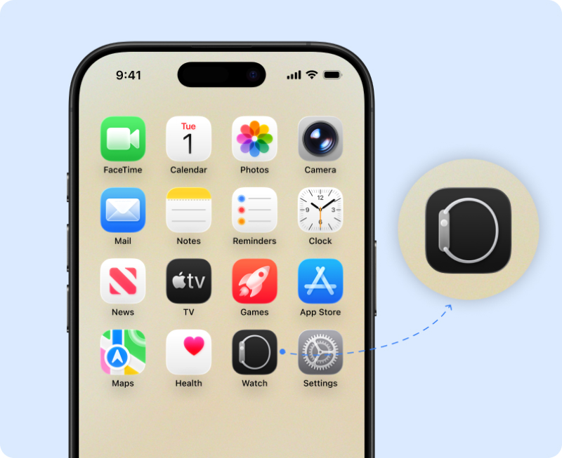 Open de "Watch" app