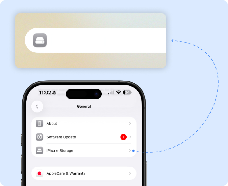 Tik op "iPhone-opslag"