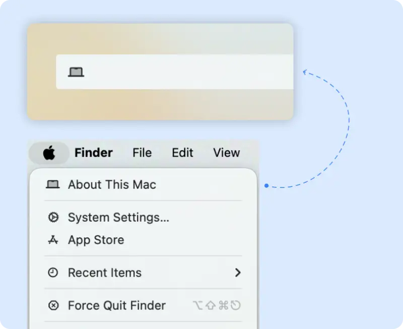 Open het ‘Apple menu’ en klik op ‘Over deze Mac’