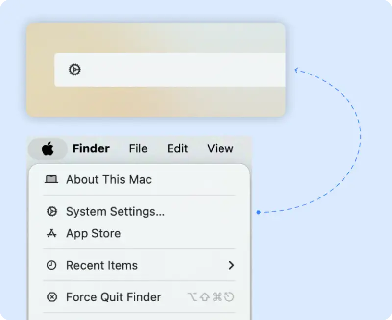 Open het ‘Apple menu’ en klik op ‘Systeeminstellingen’