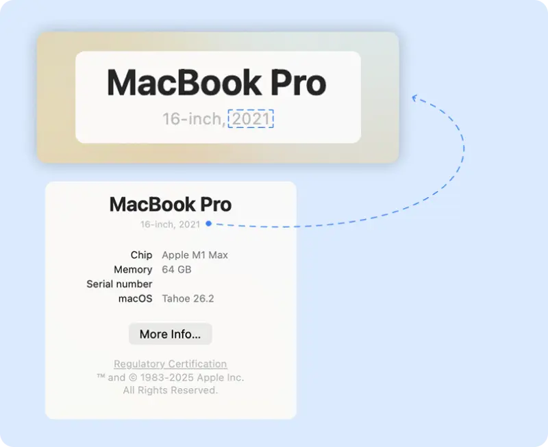 Consulter l’année de votre MacBook